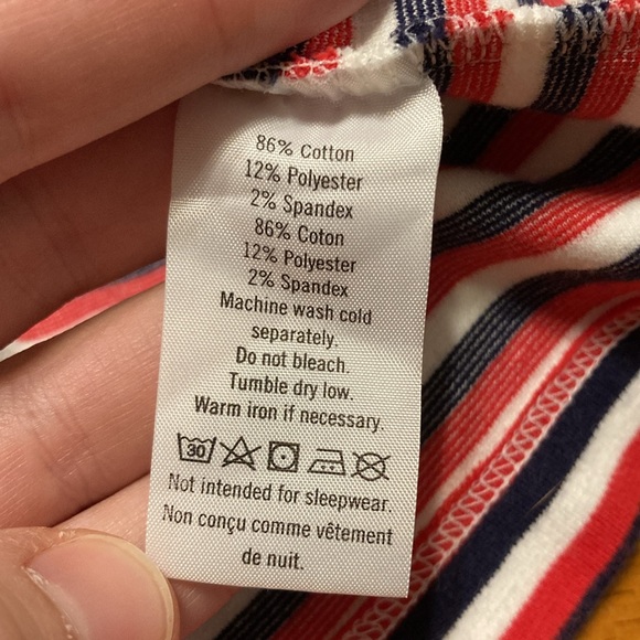 Janie And Jack Baby Girls Sz 6-12 Month Red White Blue Striped Knit Ruffle Dress - Picture 7 of 8